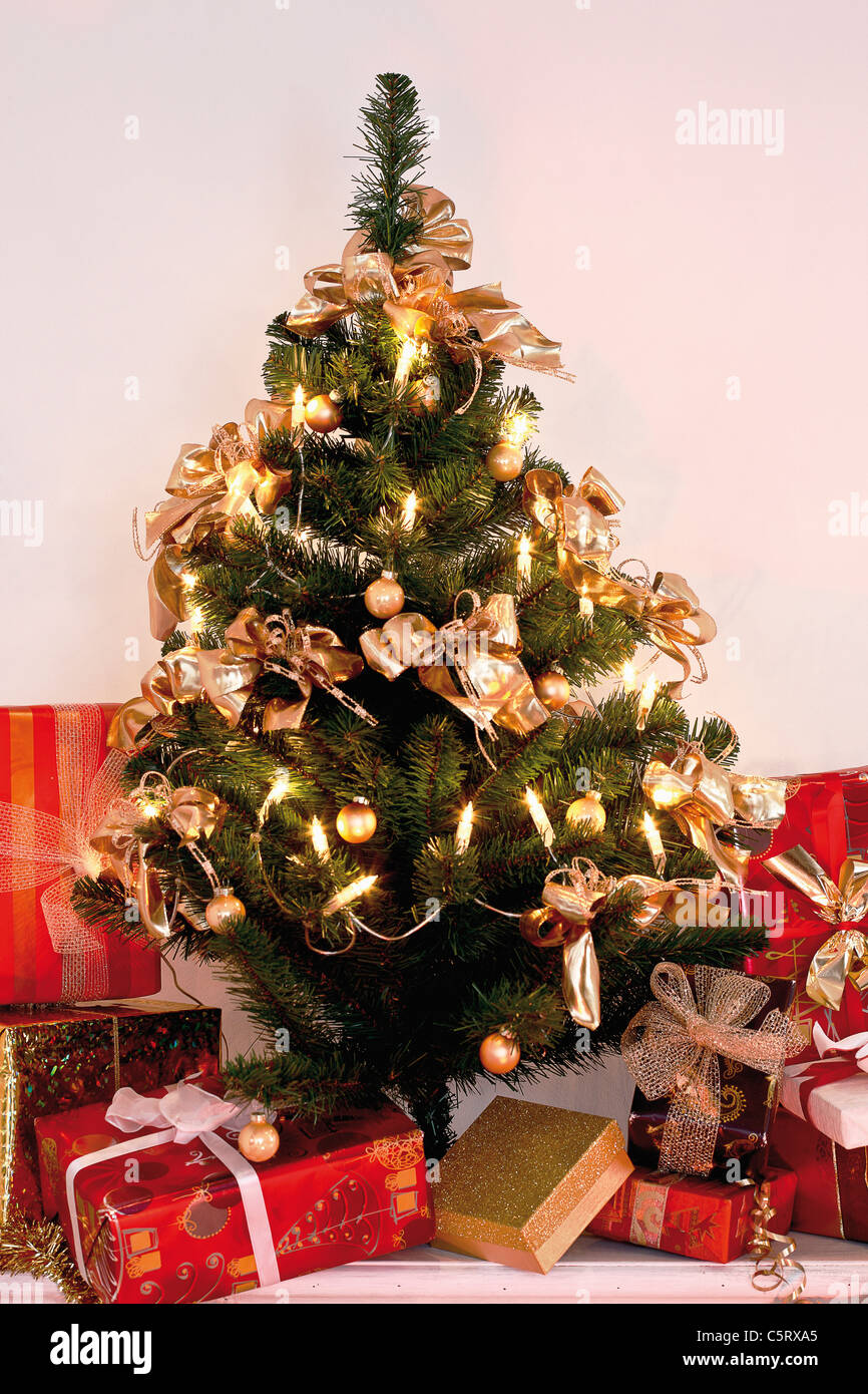 Presents under Christmas tree Stock Photo