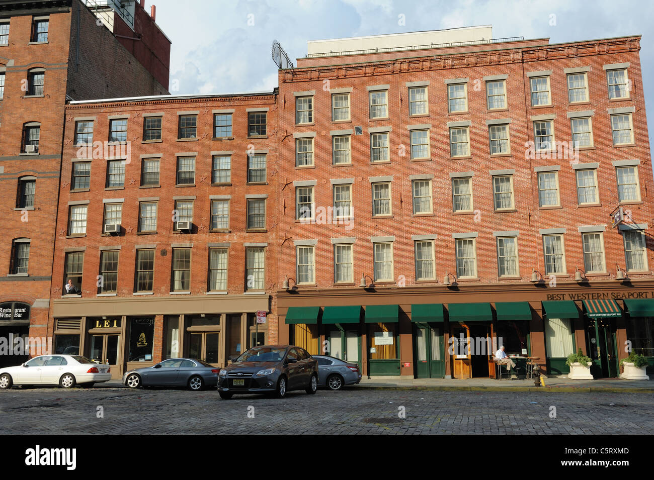 A Best Western hotel on Peck Slip has been created within a commercial building that dates from the 1840s. Stock Photo