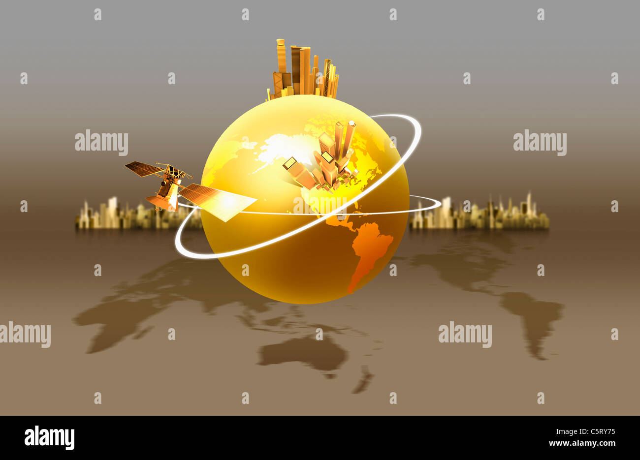 golden world and global business Stock Photo - Alamy