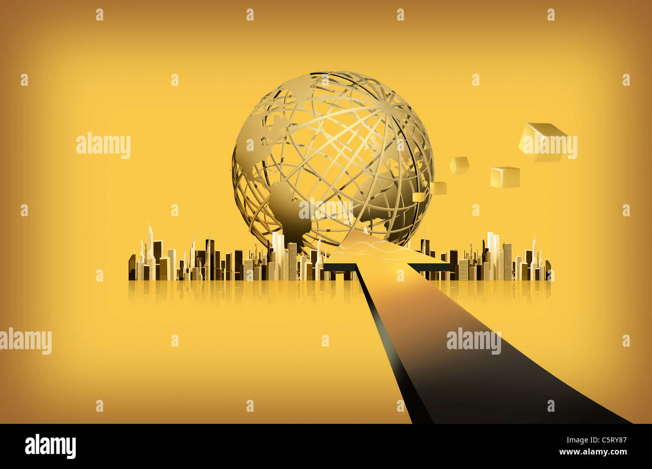 golden world and global business Stock Photo - Alamy