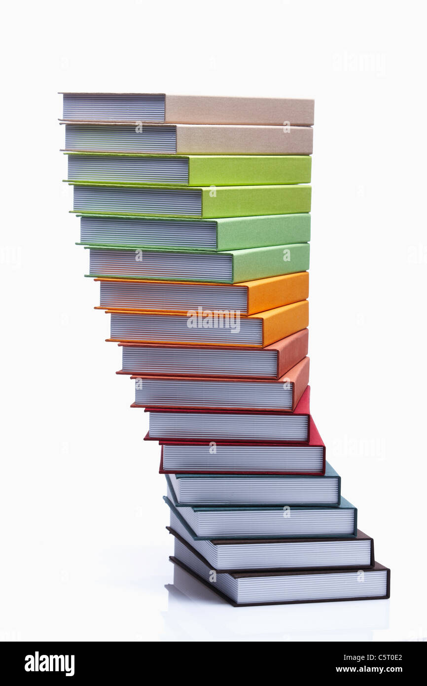 piled books in spiral Stock Photo