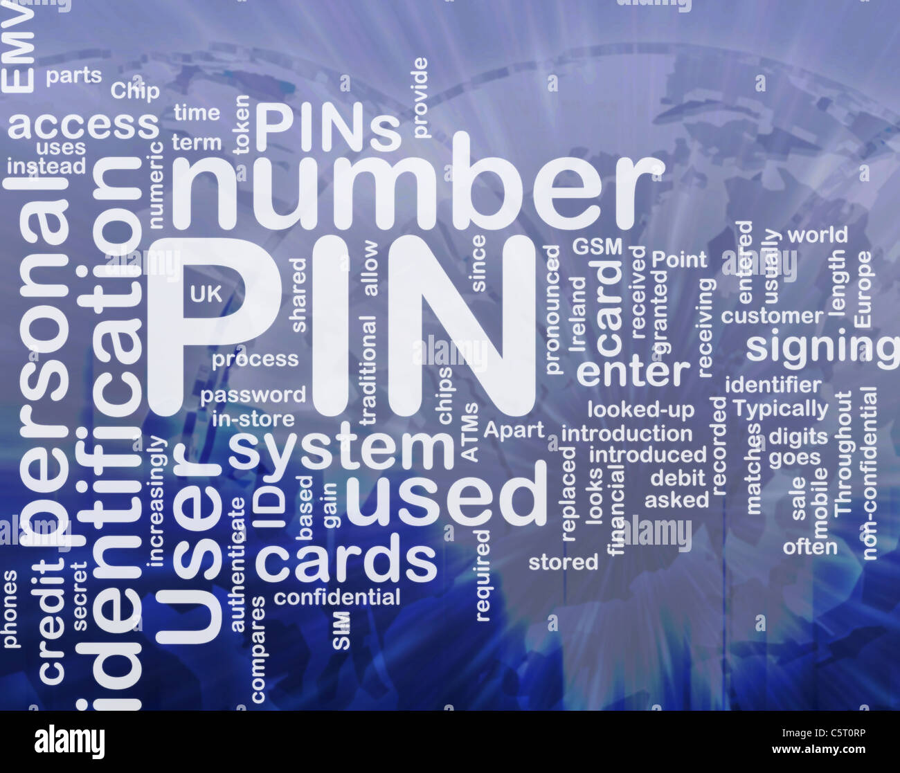 Word cloud concept illustration of Pin number international Stock Photo ...