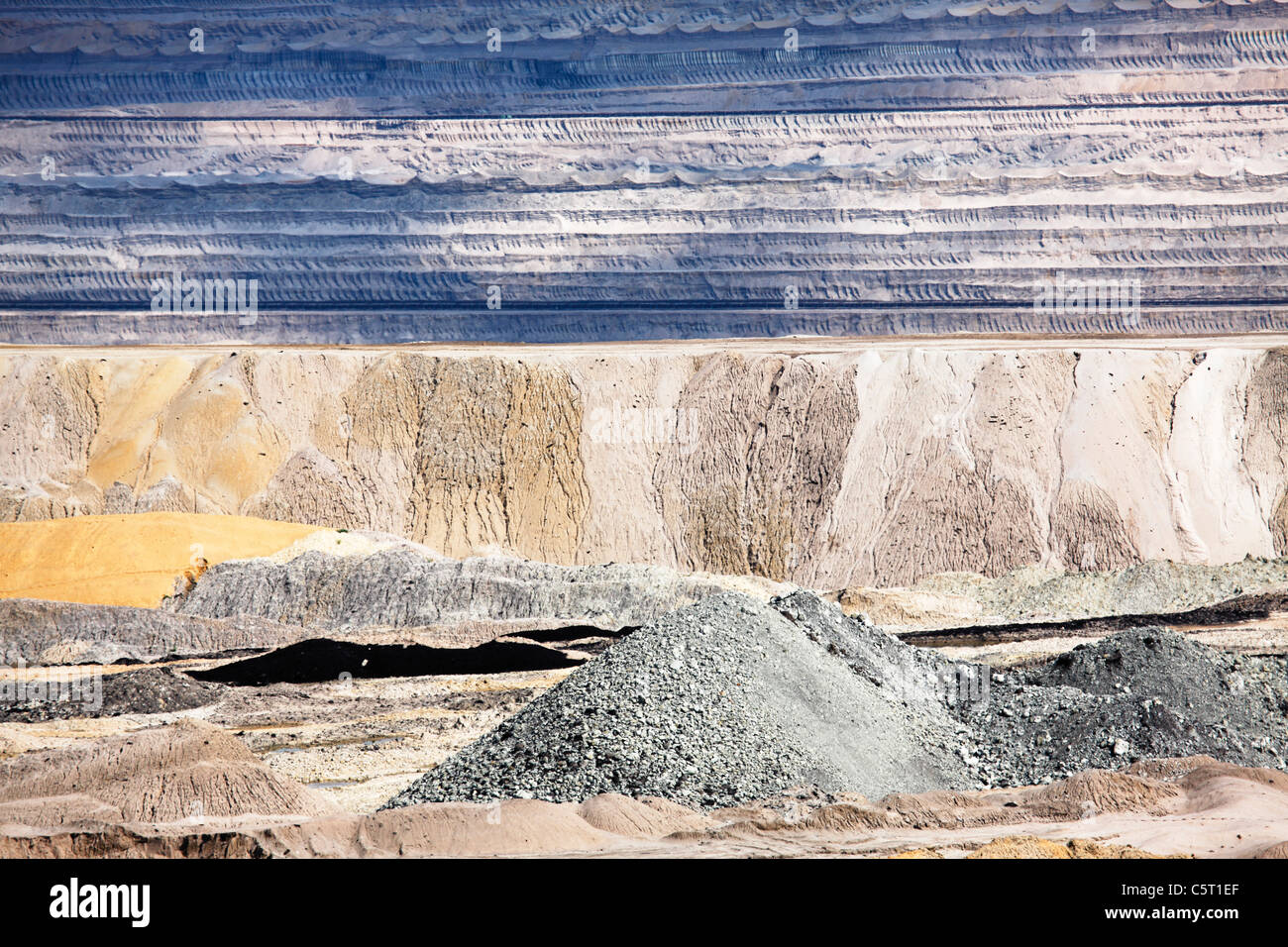 Germany, North Rhine-Westphalia , Hambach, Brown coal surface mining Stock Photo