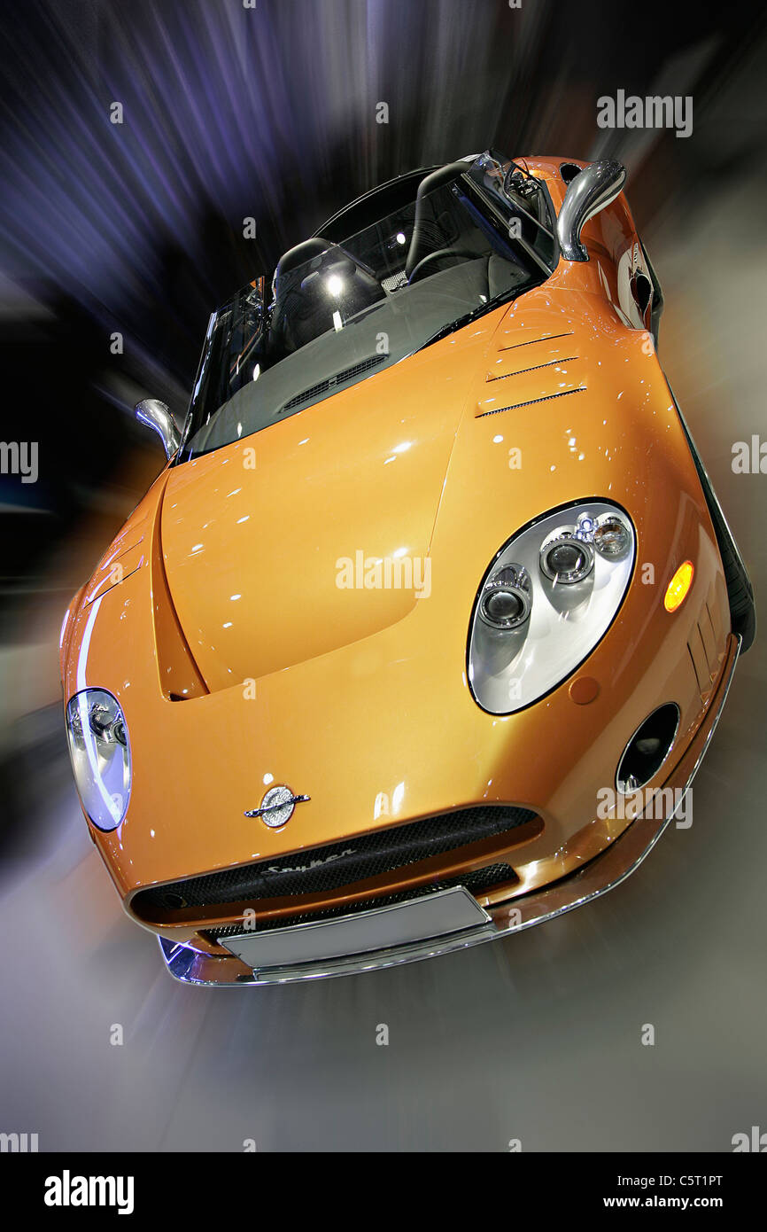 Yellow sports car Stock Photo Alamy