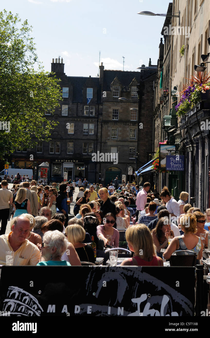 Outdoor dining at the Grassmarket Festival 2011, Edinburgh, Scotland
