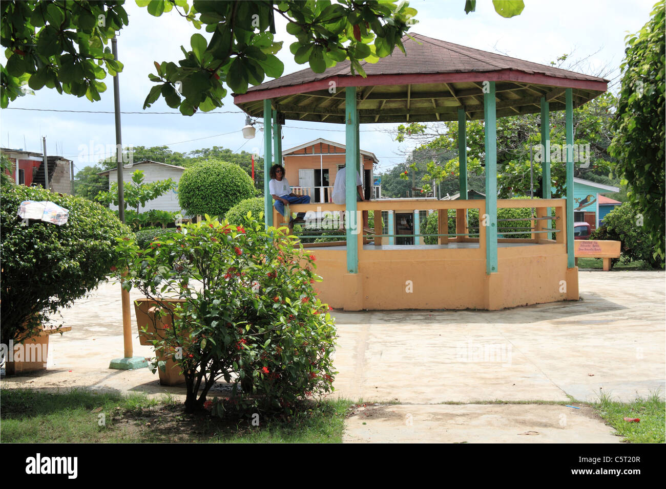 Coronation Park in the centre of  San Ignacio town, Cayo, west Belize, Central America Stock Photo