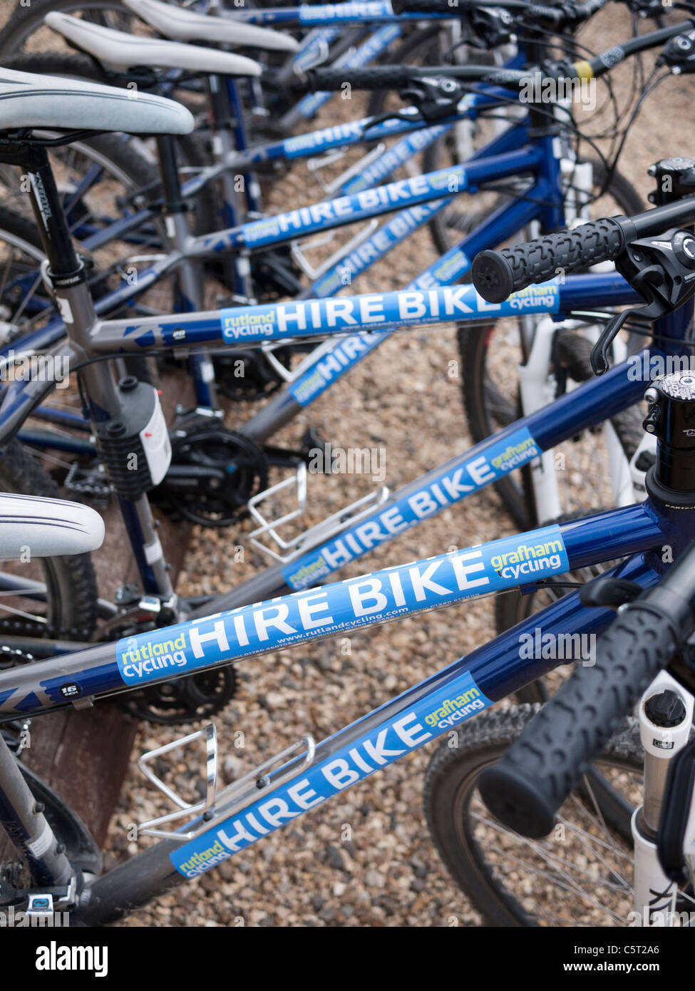Bicycles for hire at Grafham Water Cambridgeshire Stock Photo Alamy