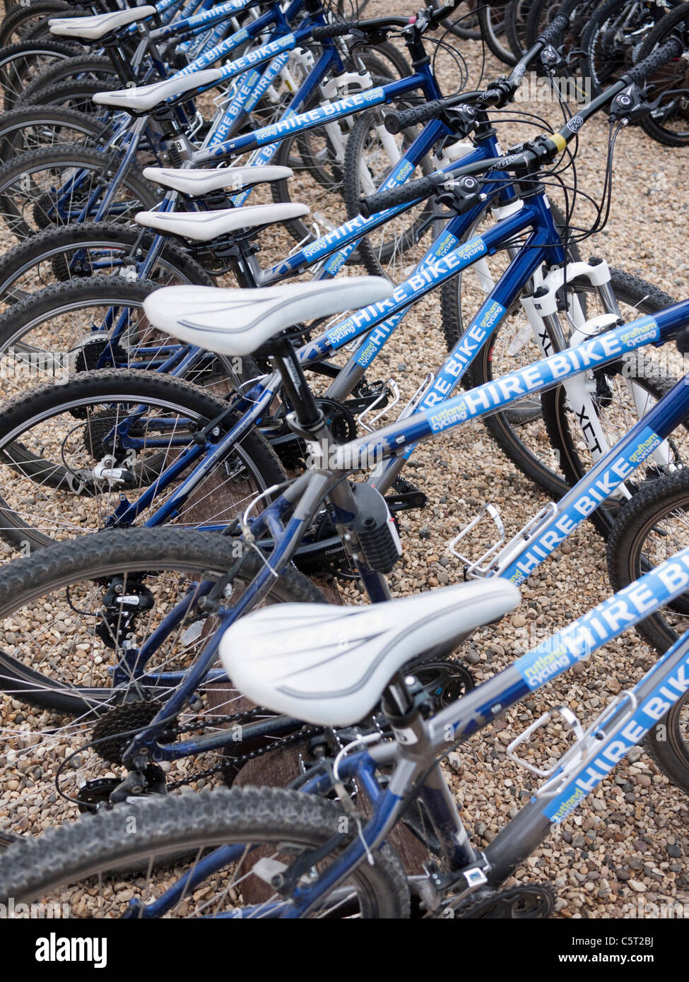 Bicycles for hire at Grafham Water Cambridgeshire Stock Photo Alamy