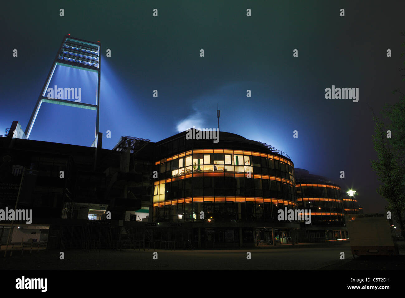 Germany, Bremen, Weser-Stadion at night Stock Photo