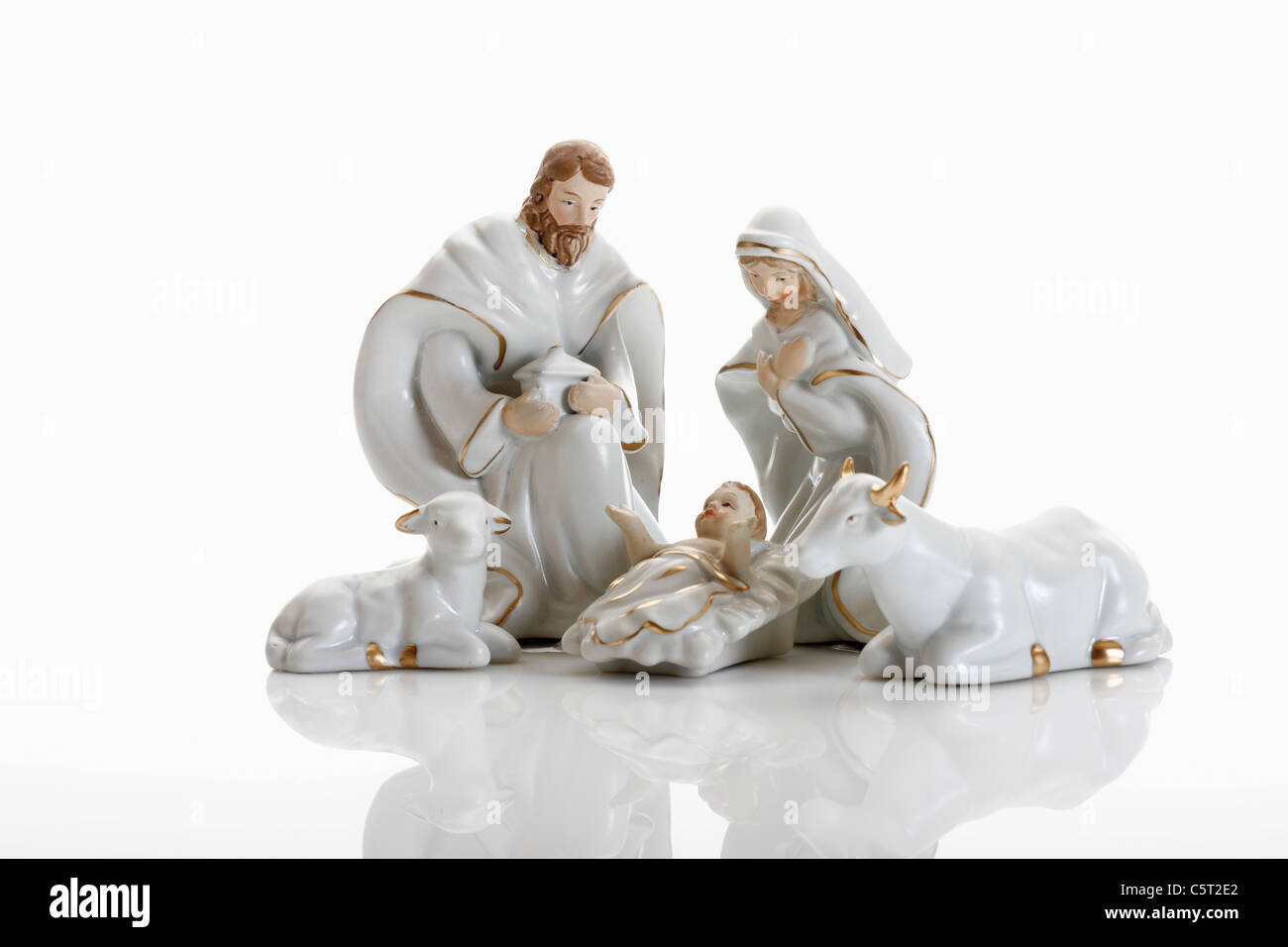 Christmas decoration, nativity scene, crib figurines Stock Photo