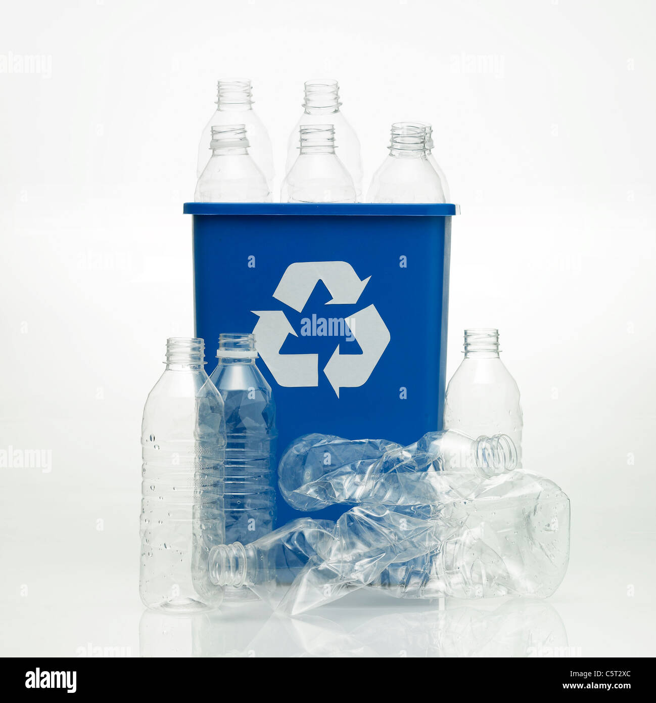 Plastic bottles inside a recycling bin Stock Photo Alamy