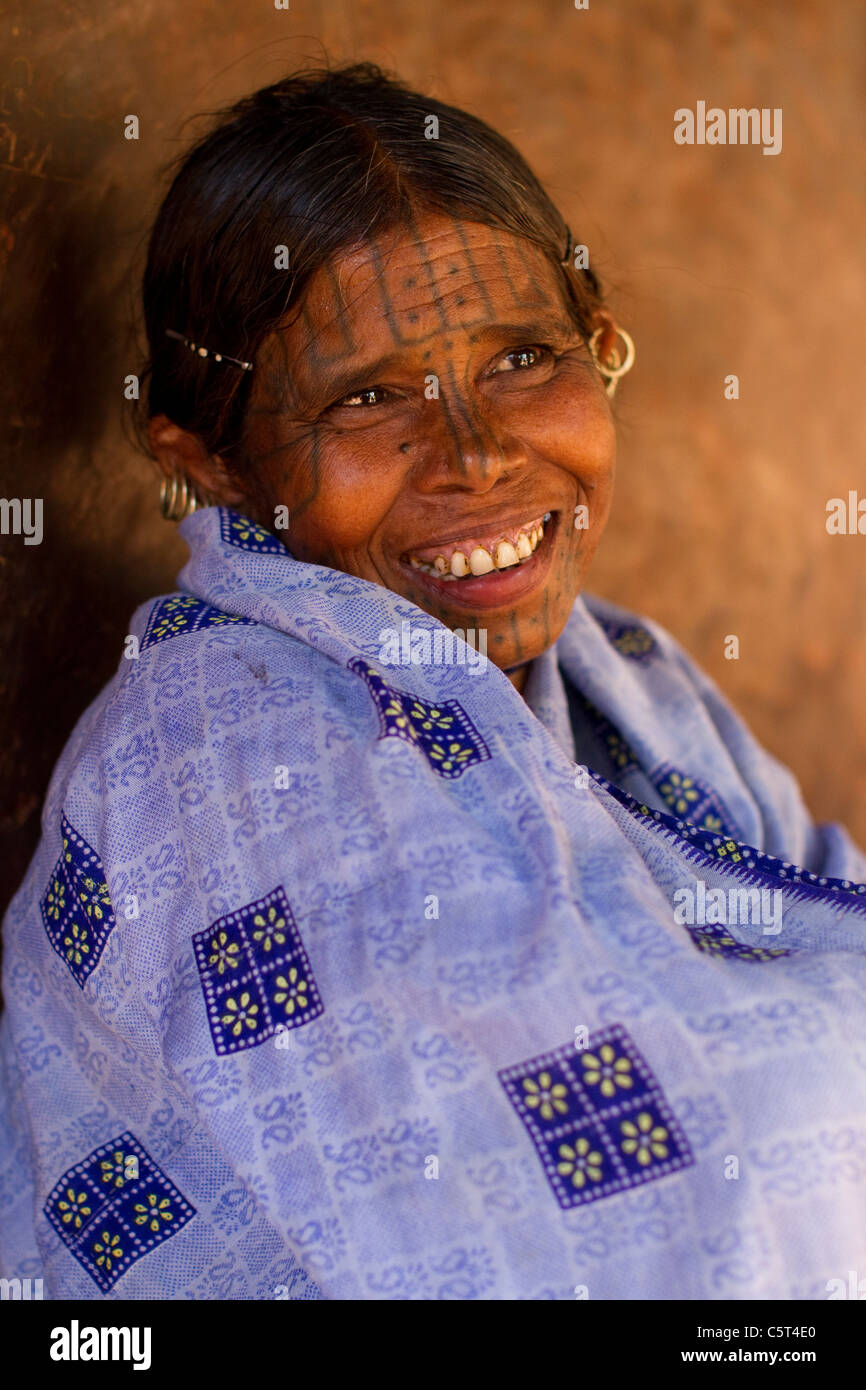 A tribal women laughing hysterically Stock Photo