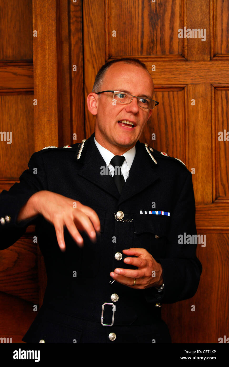 Chief Constable of Surrey, Mark Rowley, speaking at an event to mark the commemoration of a police officer killed on duty Stock Photo