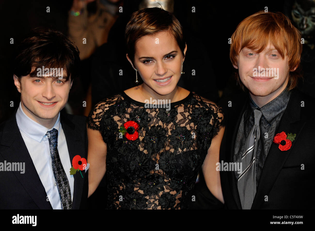 (L-R) Daniel Radcliffe, Emma Watson, Rupert Grint - Image Copyright Hollywood Head Shots 2011 Stock Photo