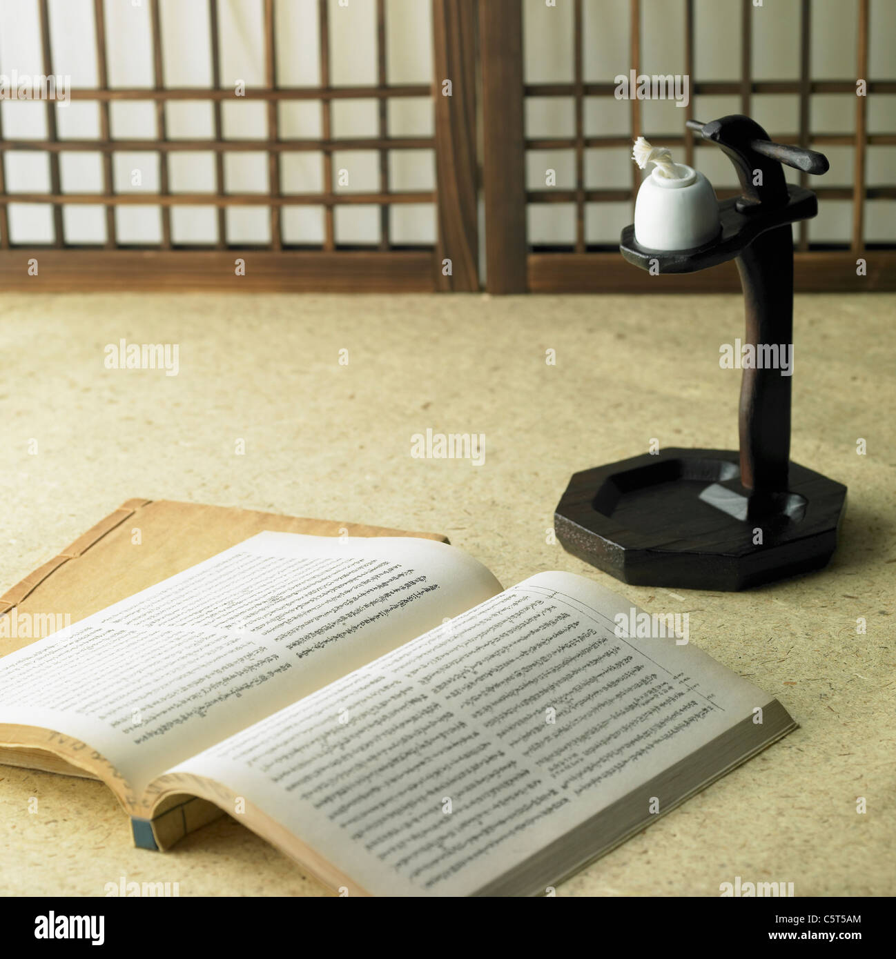 Korean traditional kerosene lamp and books Stock Photo Alamy