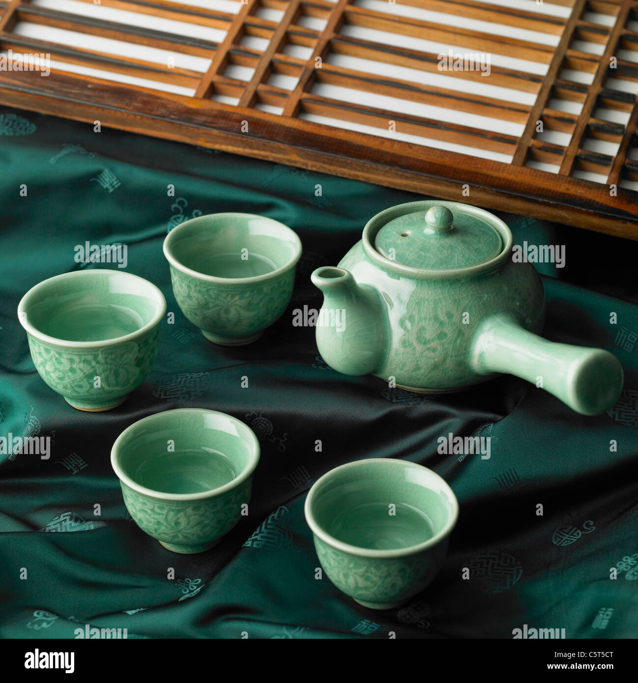 Korean traditional china and paper door Stock Photo