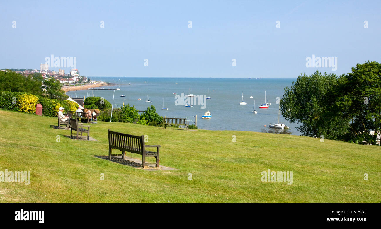 Seating with a View , of Southend-on-Sea and Estuary Stock Photo