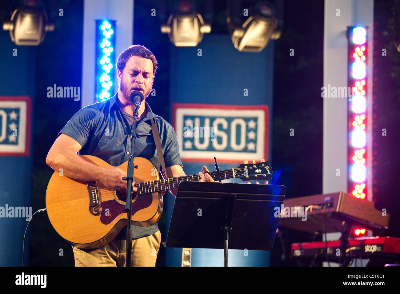 Amos Lee performing at the White House on the 4th of July, Washington