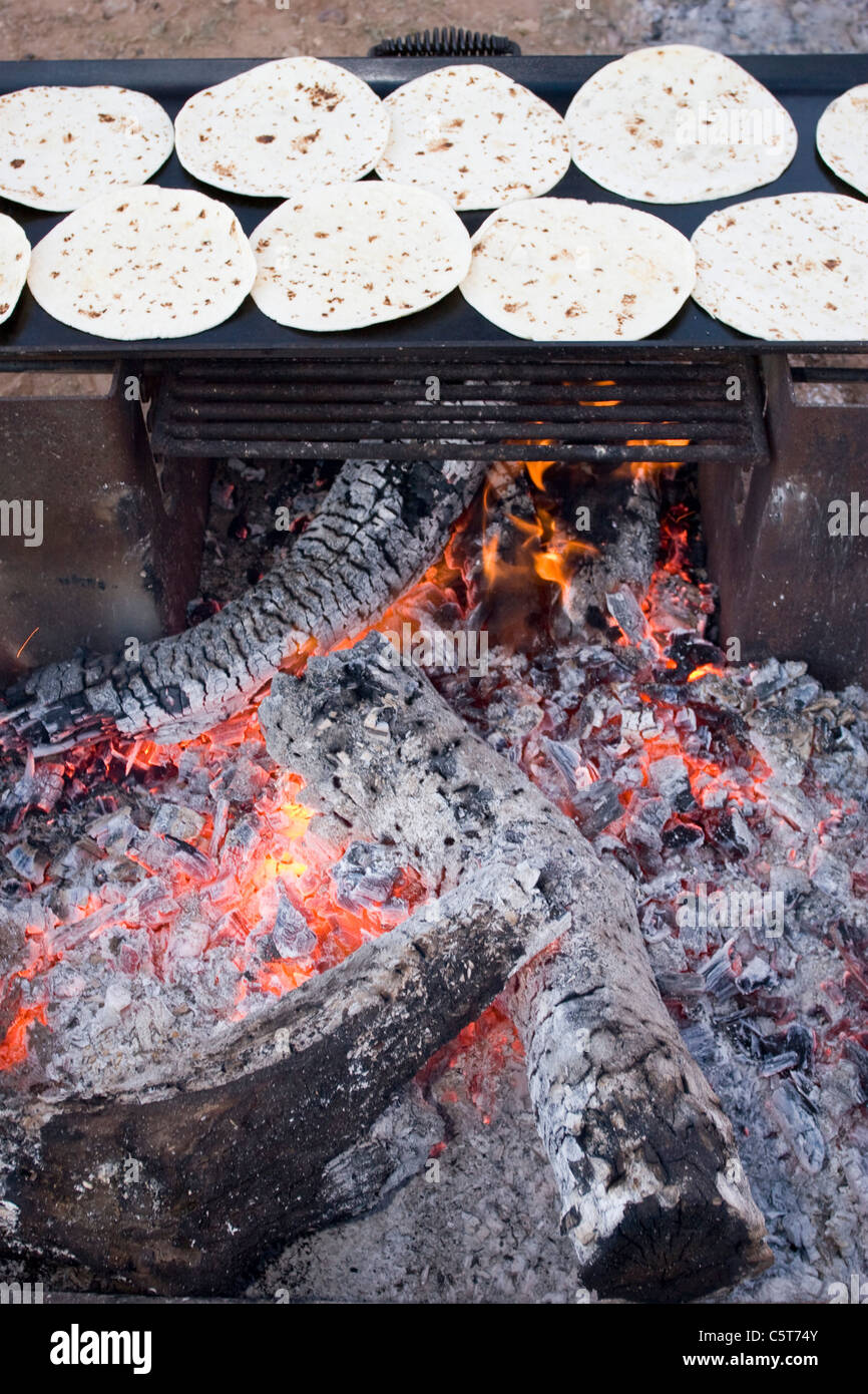 USA, Texas, Dallas, Pancakes on Barbecue Stock Photo Alamy
