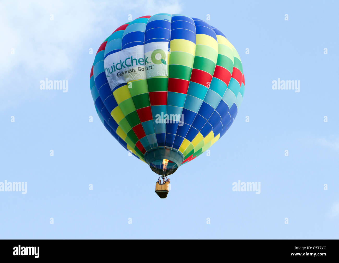A hot air balloon with burners on Stock Photo - Alamy