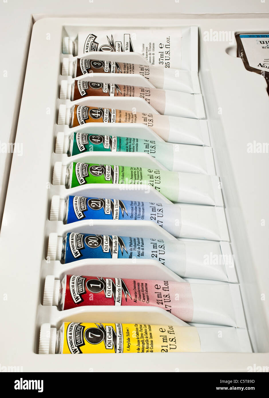 A range of basic oil painting tubes of paints Stock Photo Alamy