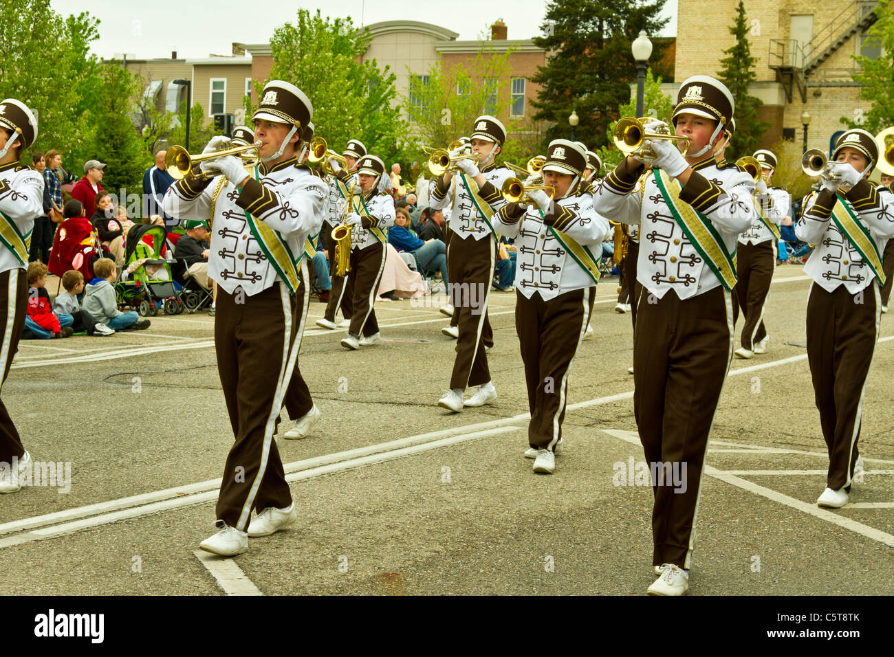 The Music Parade at the Tulip Time festival in Holland, Michigan, USA. Stock Photo