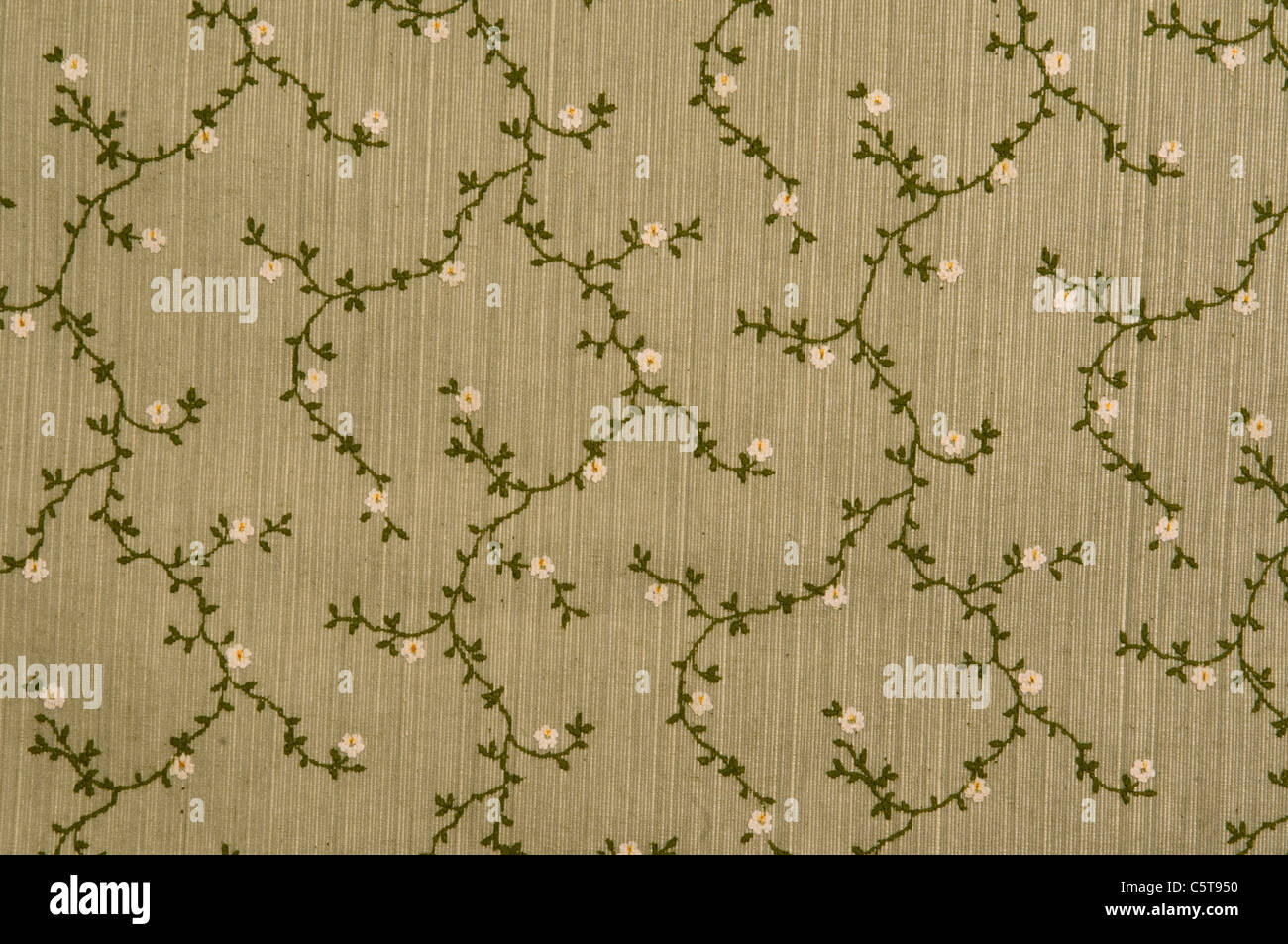 Floral fabric wallpaper, full frame Stock Photo
