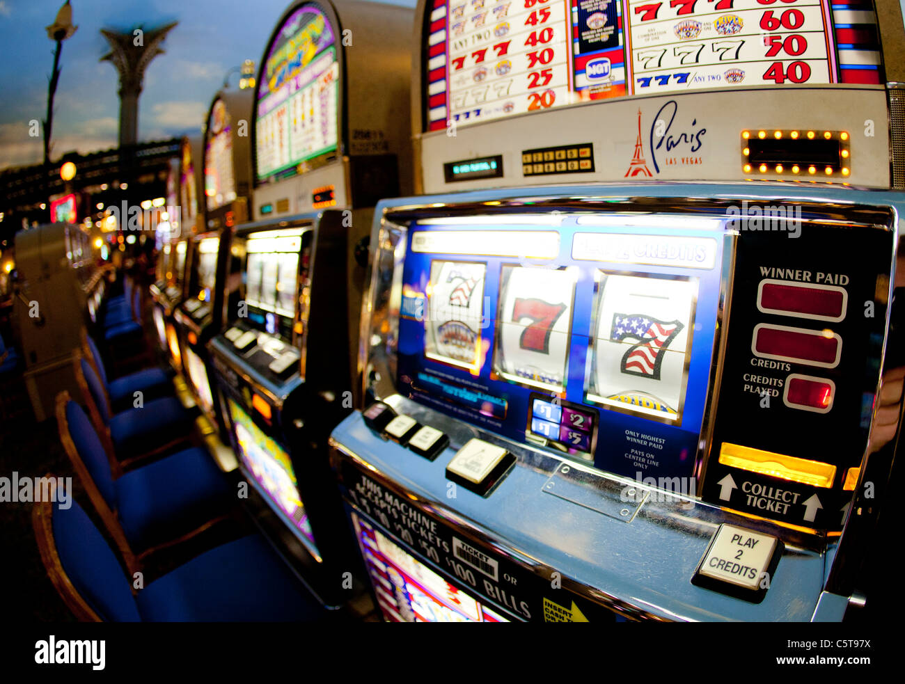 Interior view, slot machines in the Paris Las Vegas Hotel & Casino