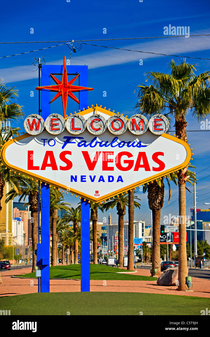 Las Vegas welcome sign, Las Vegas, Nevada, USA Stock Photo
