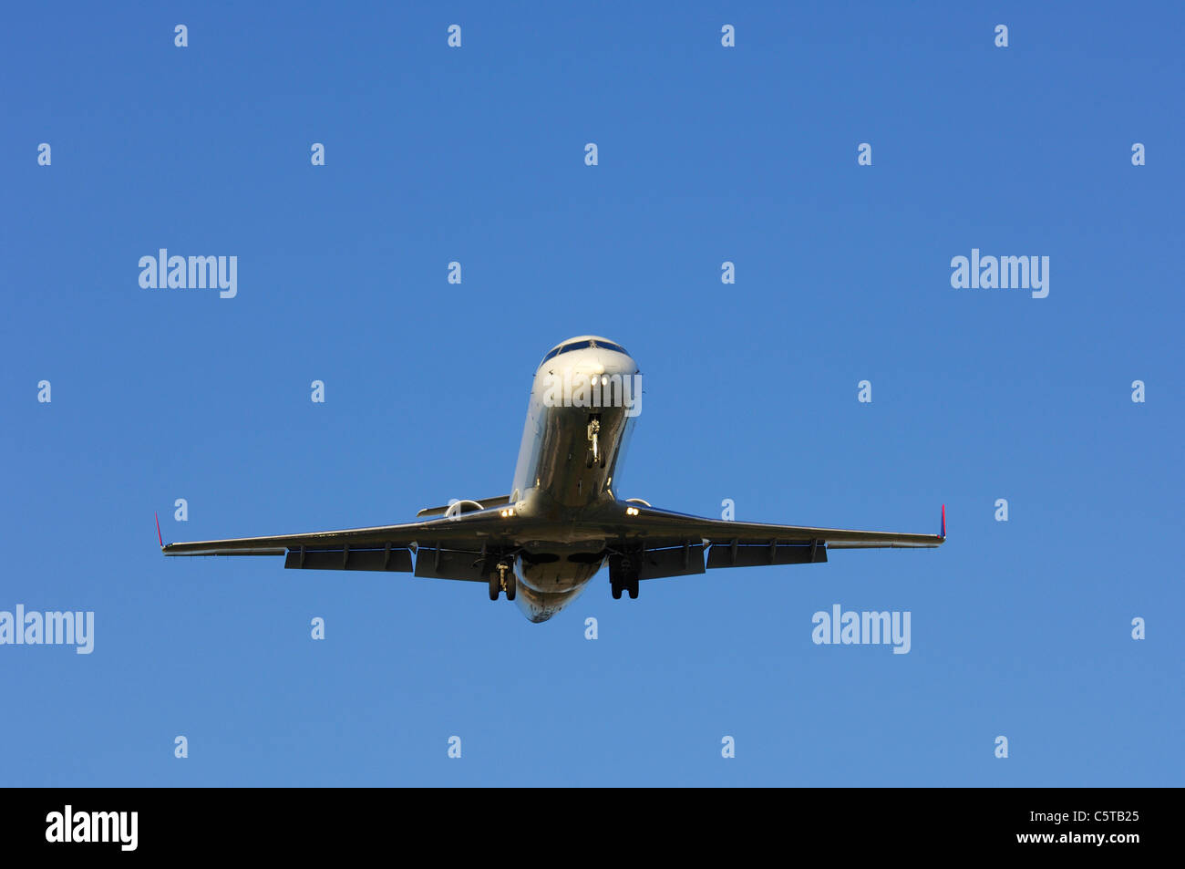 Canada, Toronto, Airplane, approach for landing, low angle view Stock ...