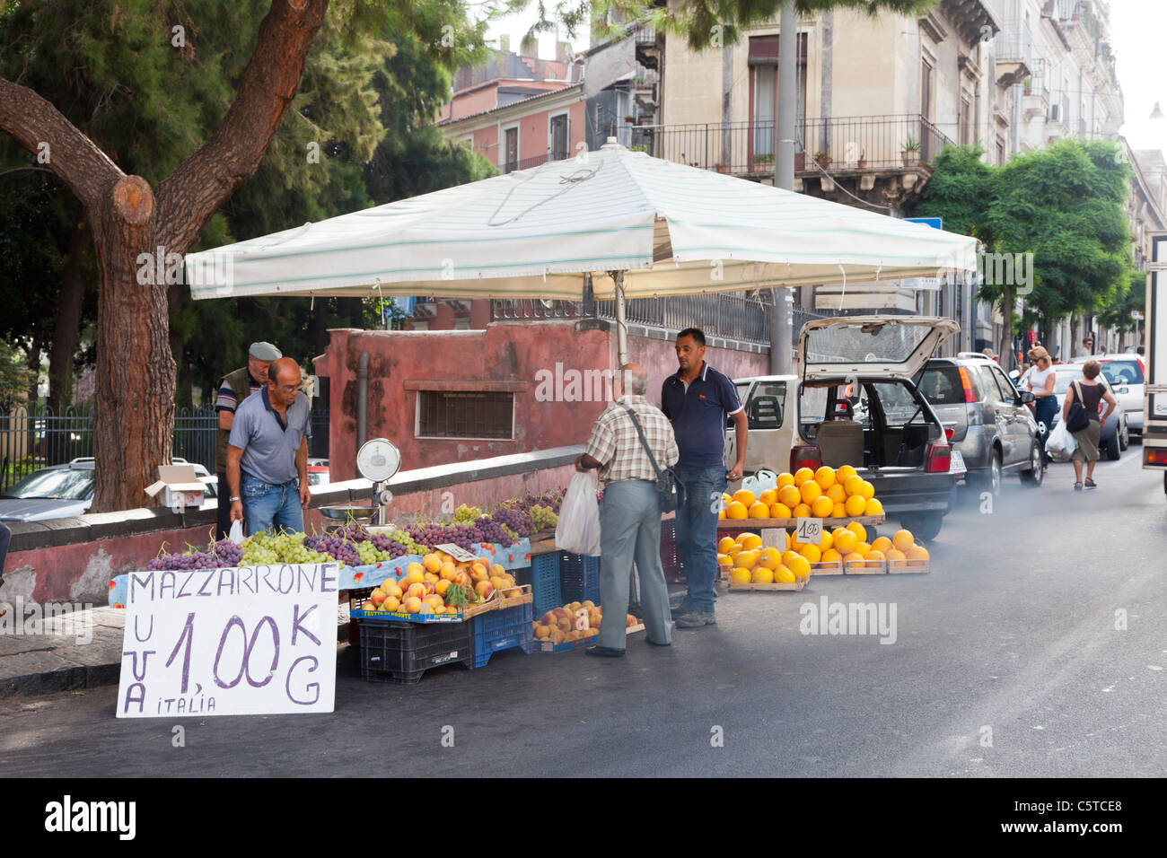 Fruit vegetable market in Catania Sicily Italy Stock Photo