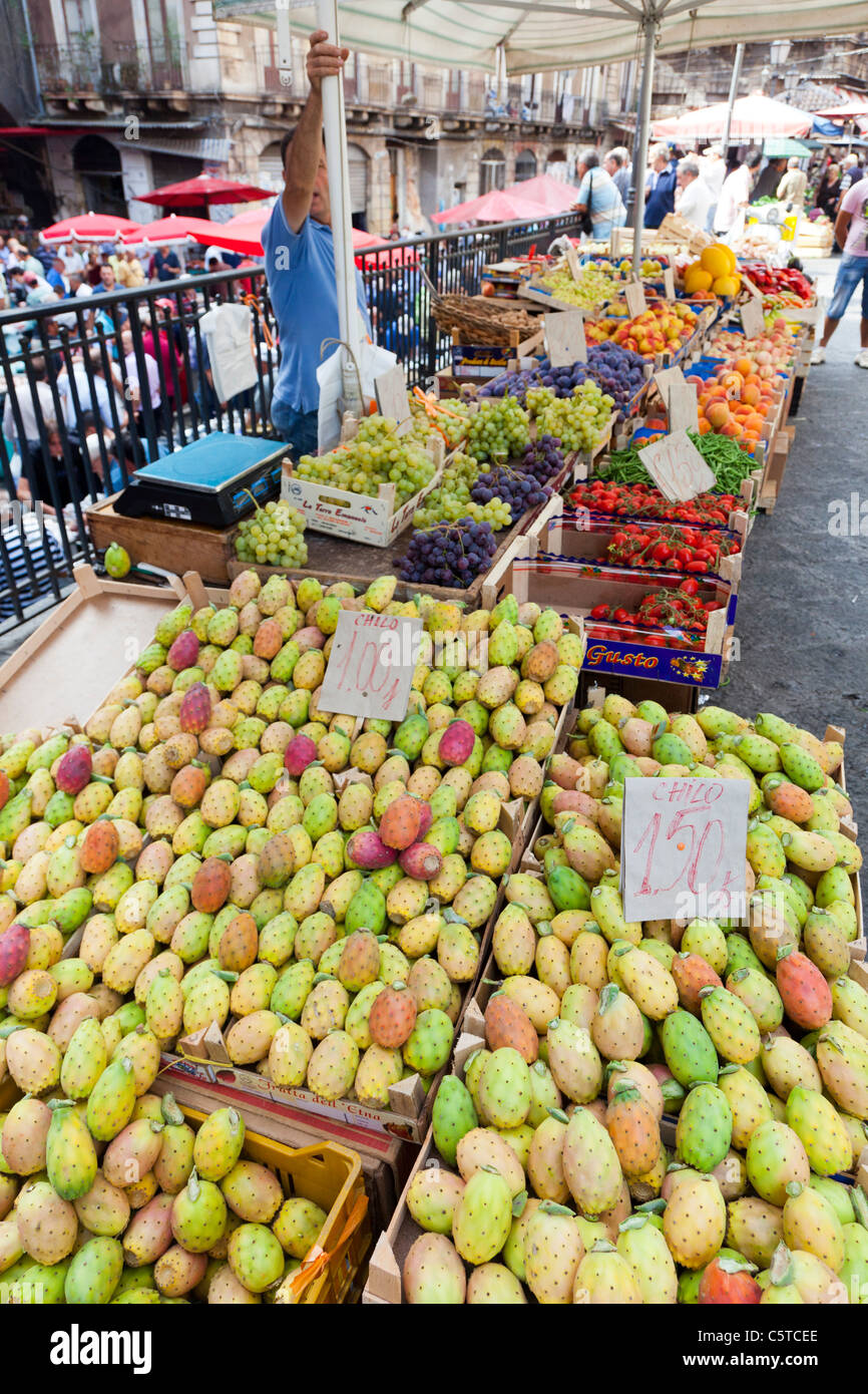 Fruit vegetable market in Catania Sicily Italy Stock Photo