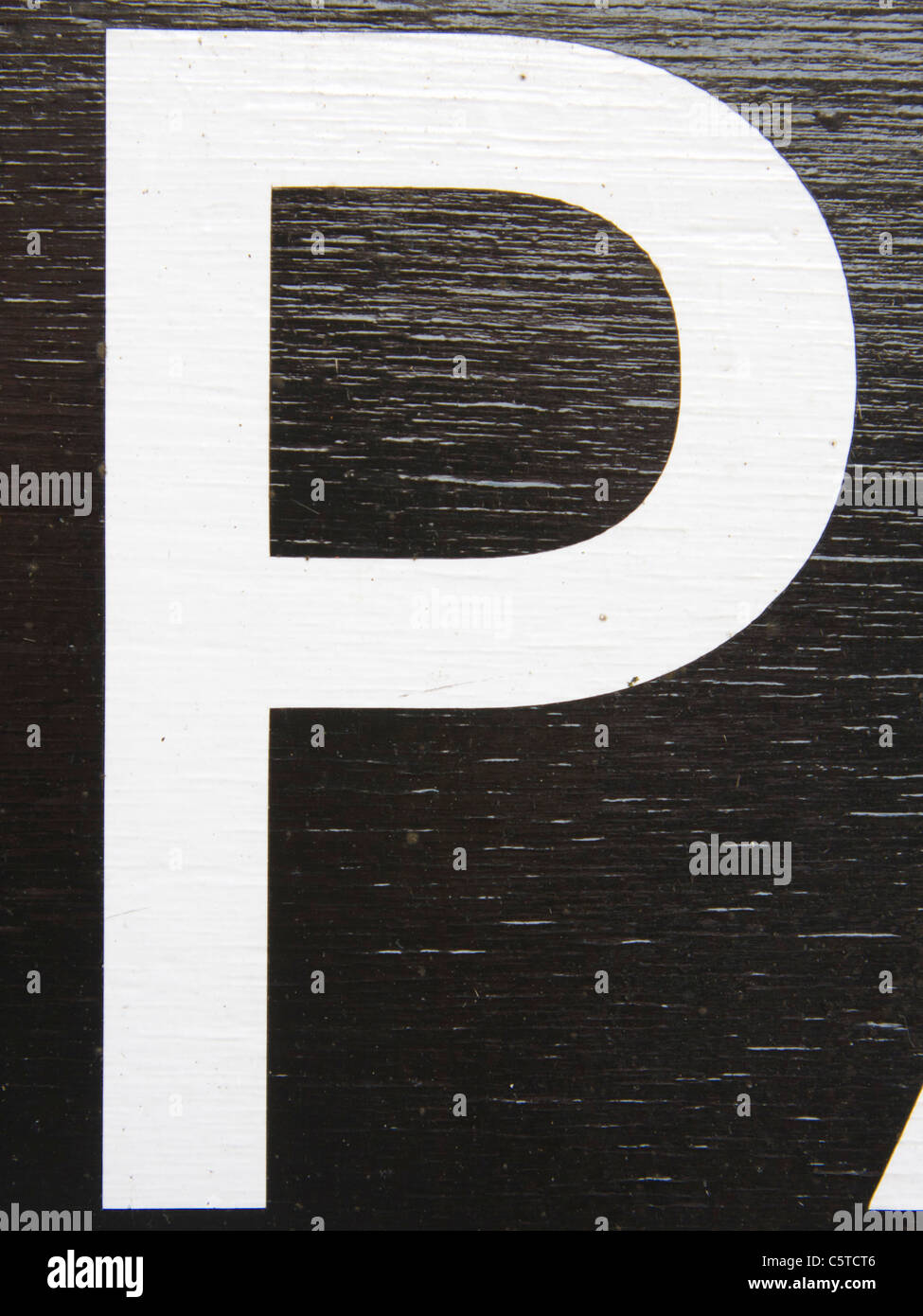 Character P alphabet character letter outside sign Stock Photo - Alamy