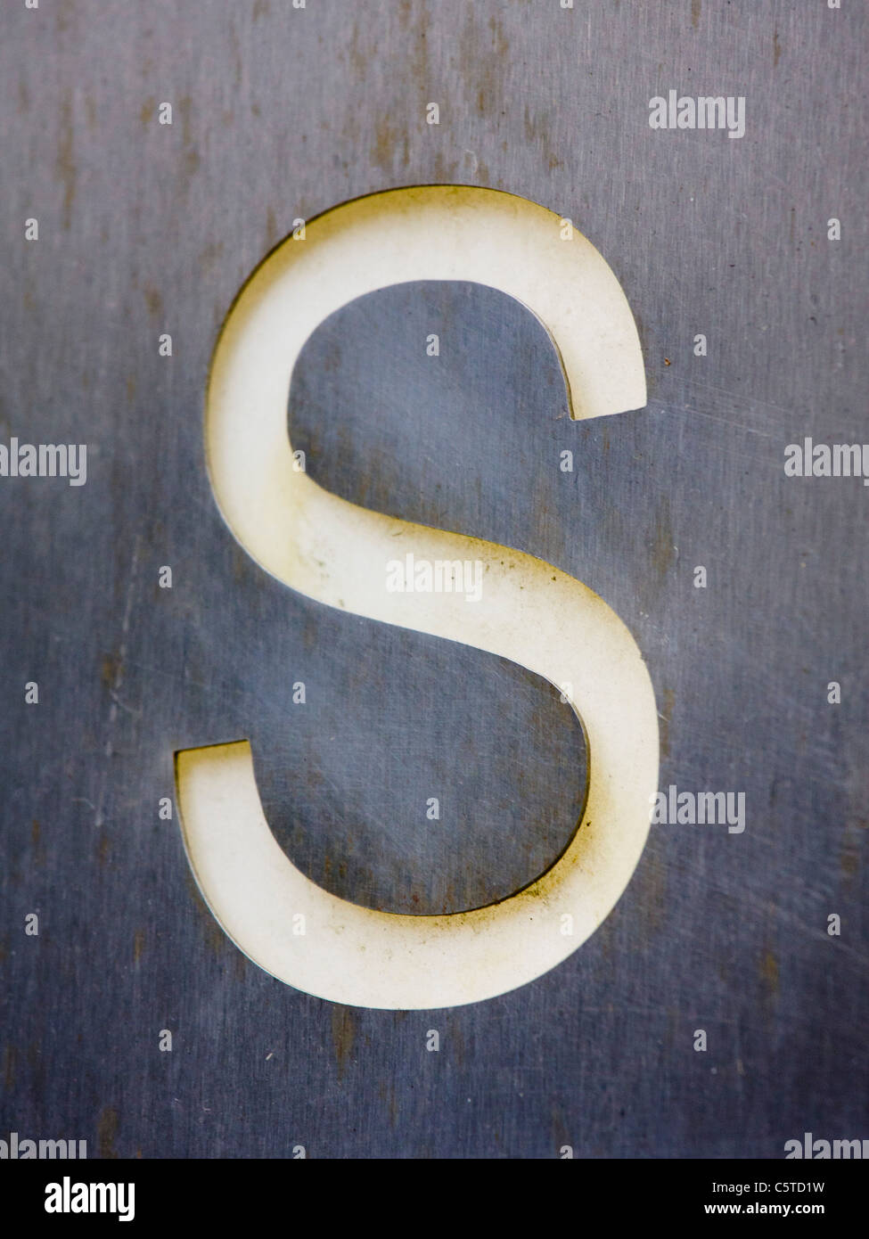 Character S alphabet character letter outside sign Stock Photo