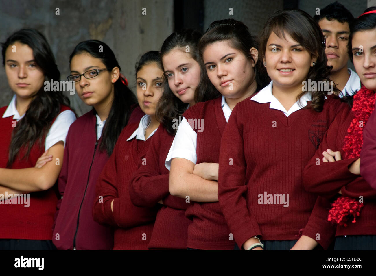 Young female students in Mexico Stock Photo