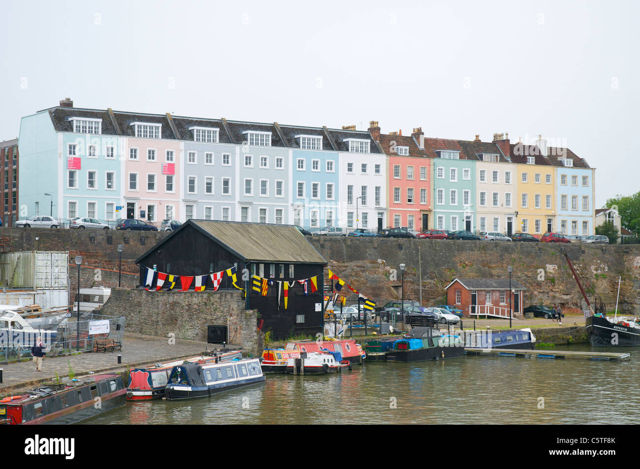 Bristol city centre houses beside the harbour Stock Photo Alamy