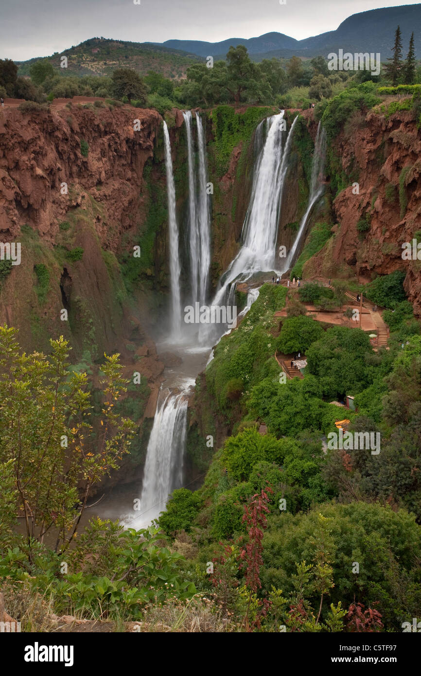 Cascades d'Ouzoud waterfall, El Abid river, Middle Atlas mountains, Morocco, Northern Africa. Stock Photo