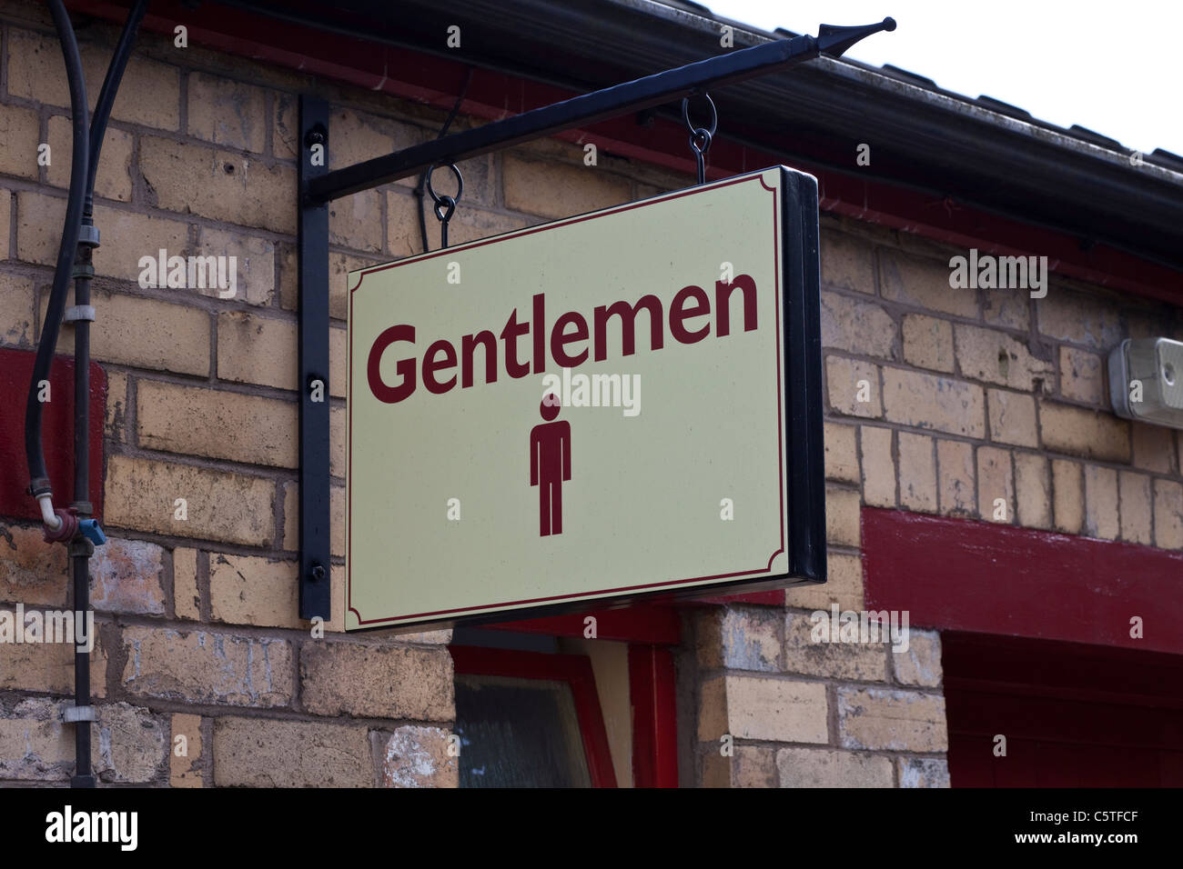 Old fashioned sign for Gents Toilet Stock Photo Alamy