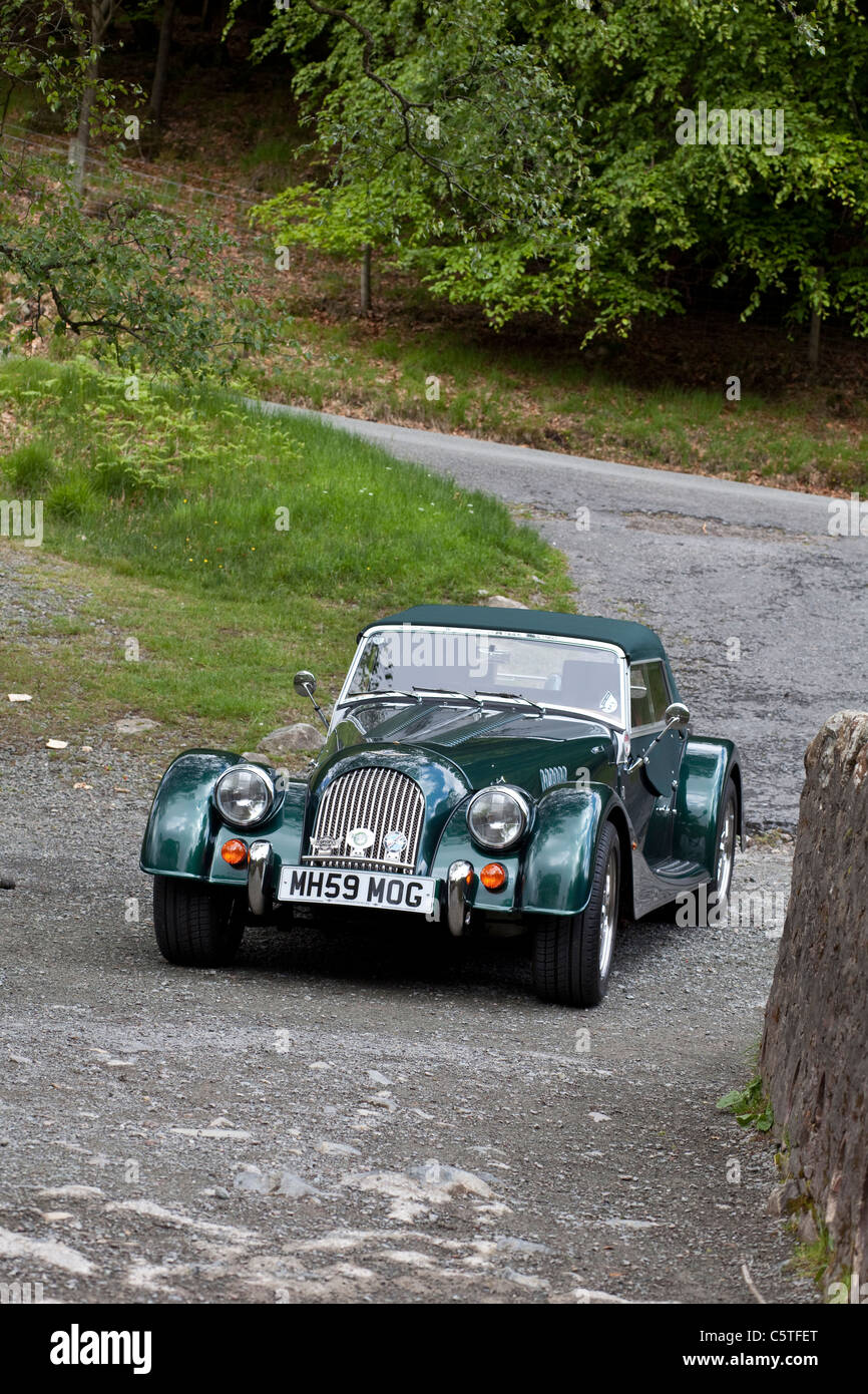 Green morgan roadster at birks bridge duddon valley lake district