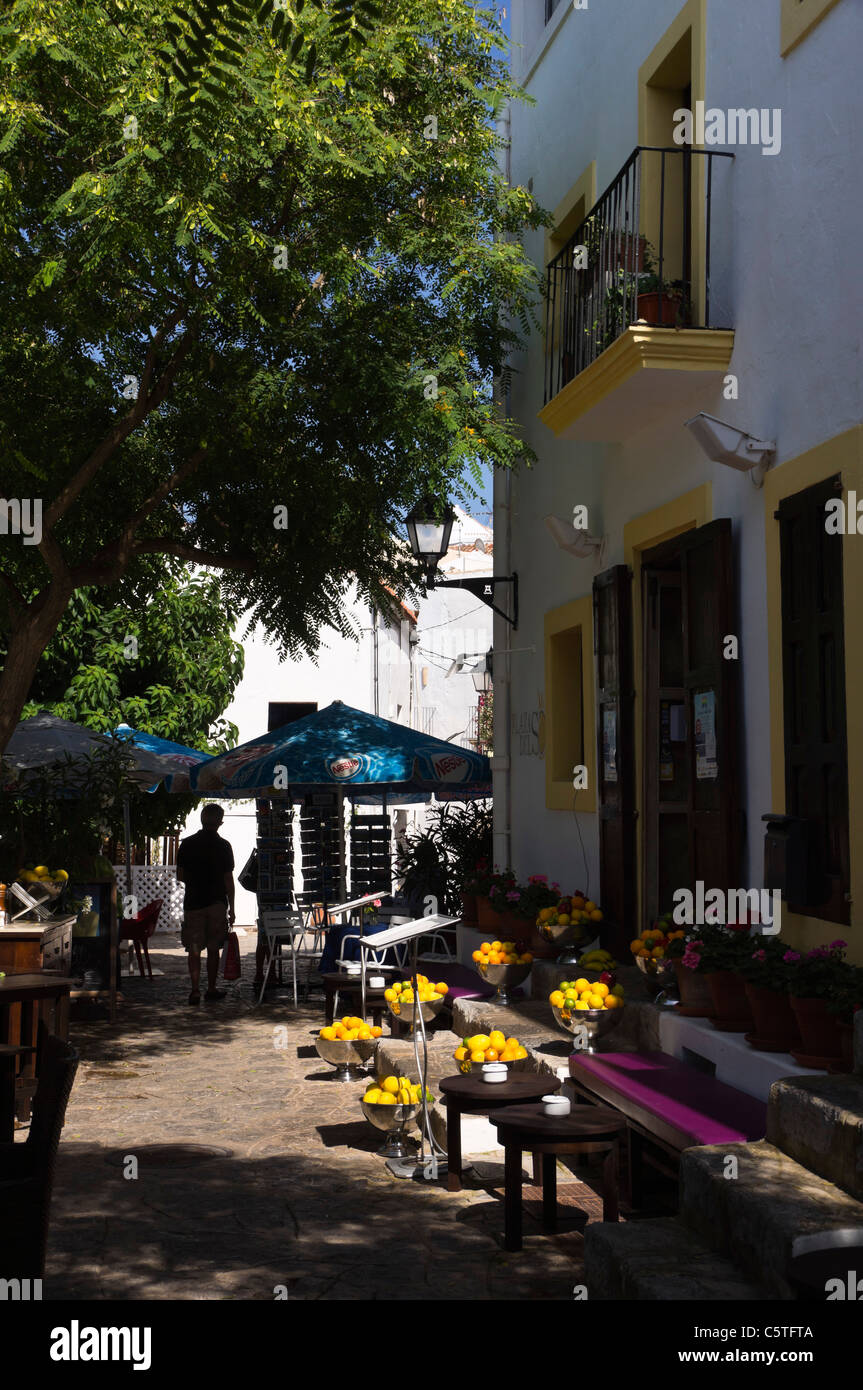 Ibiza, Balearics, Spain - Eivissa city, in the Dalt Vila or old town historic area - Placa del Sol Stock Photo