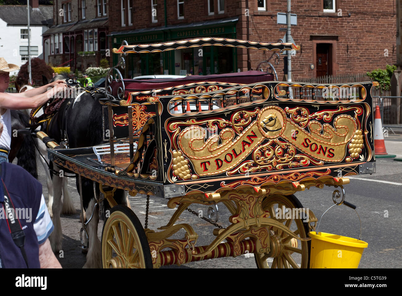 Gypsy Cart at the Annual Horse Fair in Appleby in Westmoreland Stock