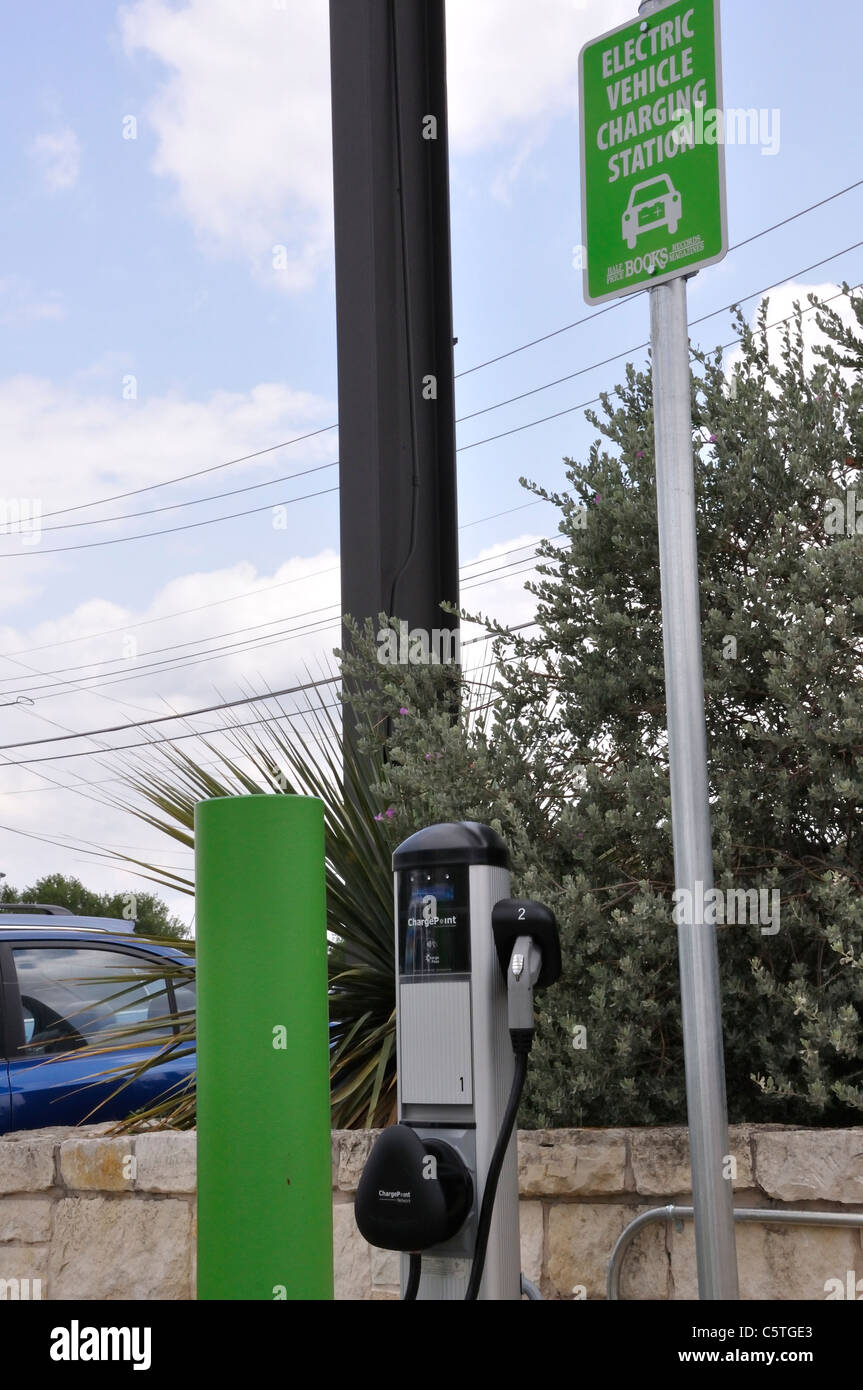 Electric vehicle charging station Stock Photo