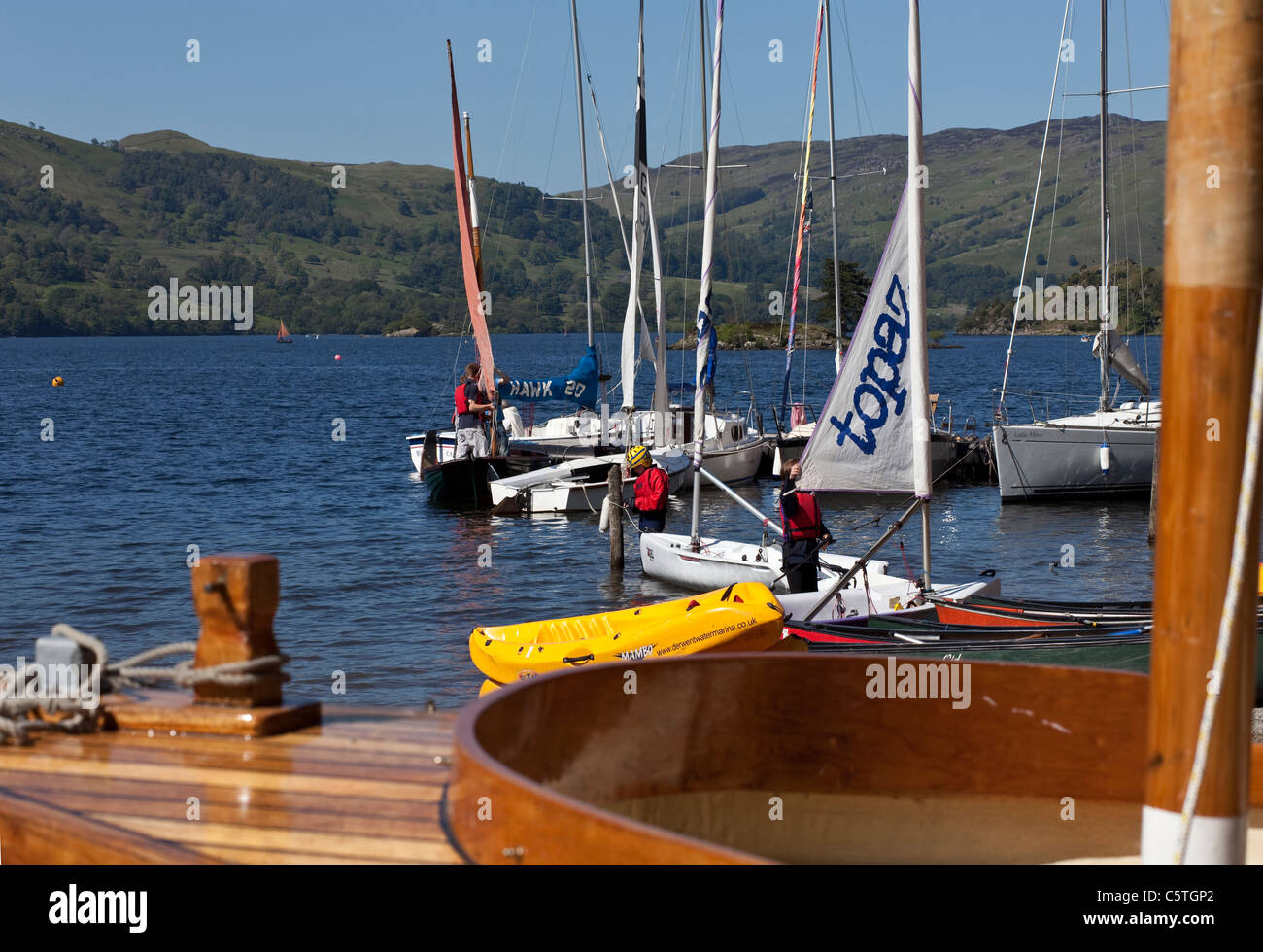 Sailing Dinghy's on Ullswater in the Lake District Stock Photo Alamy
