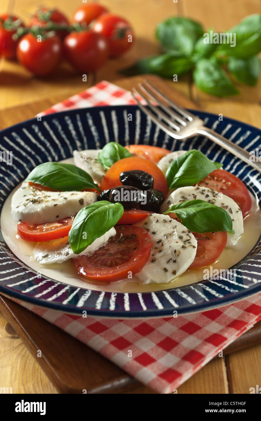 Insalata Caprese. Tomato and mozzarella salad Stock Photo - Alamy