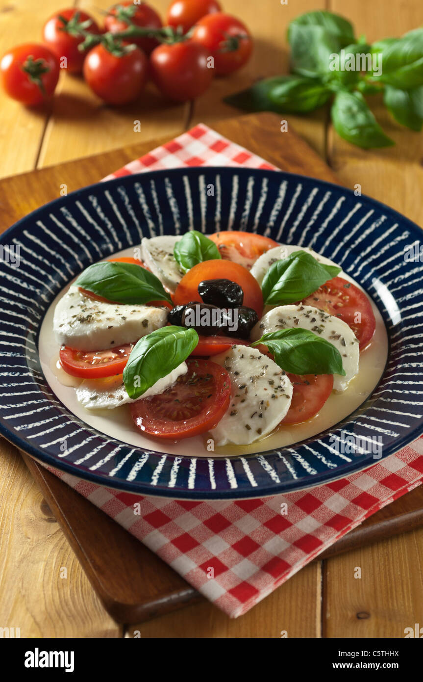 Insalata Caprese. Tomato and mozzarella salad Stock Photo - Alamy