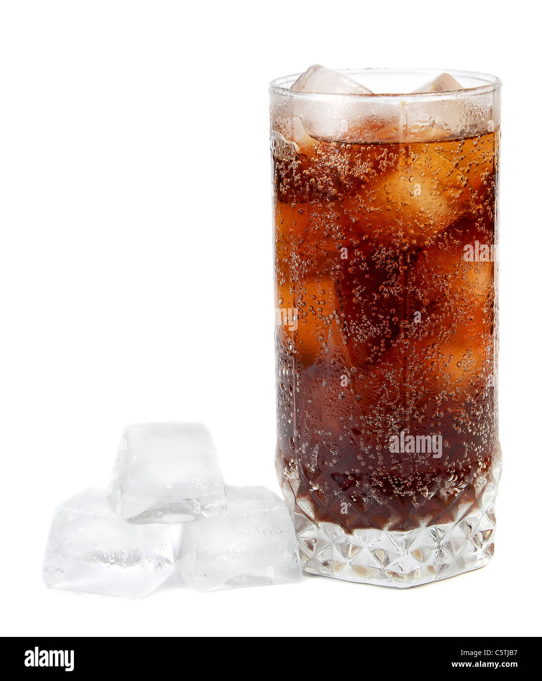 water with ice in glass isolated on white background Stock Photo - Alamy