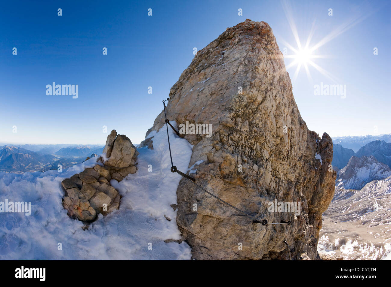 Germany, Bavaria, Wetterstein, Zugspitze, Mountain top Stock Photo