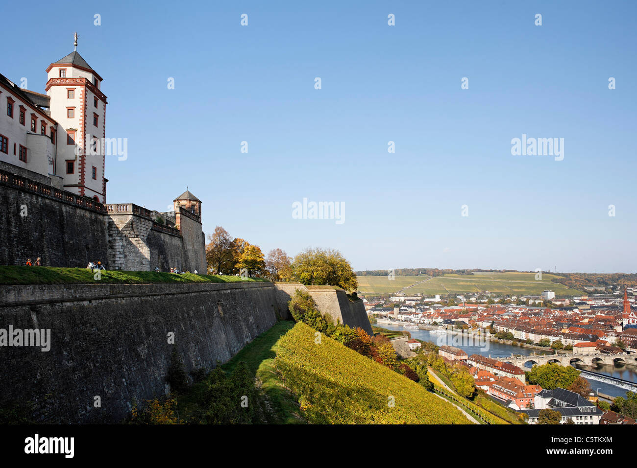 Germany, Bavaria, Franconia, Wuerzburg, View of fortress marienberg Stock Photo