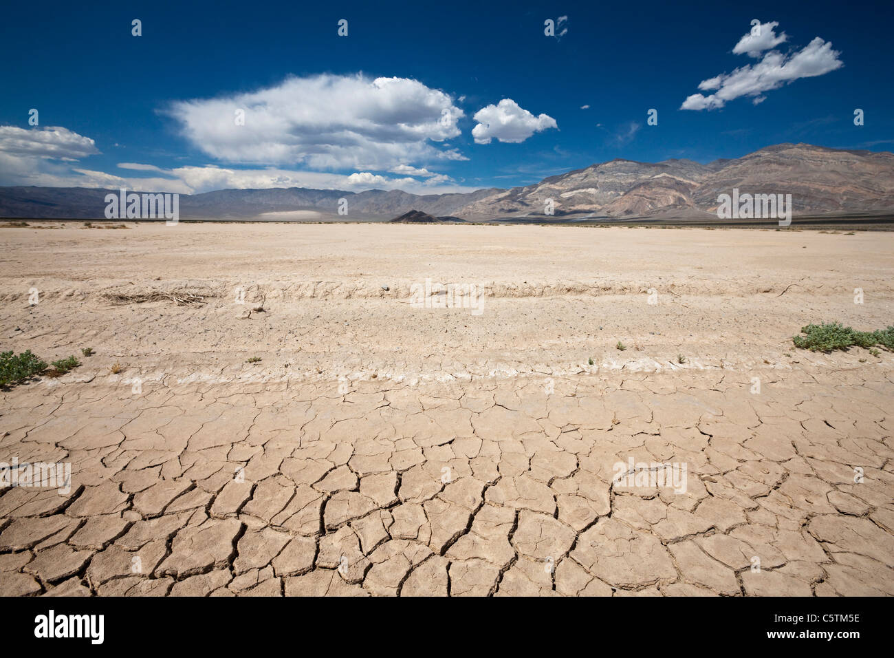 USA, California, Death Valley, Cracked soil Stock Photo