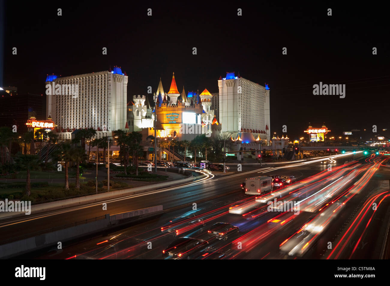 USA, Las Vegas, Excalibur hotel and casino at night Stock Photo